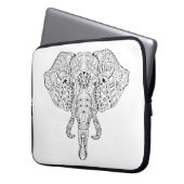 Elefant-Kopf-Gekritzel-Skizze Laptopschutzhülle (Vorderseite Links)
