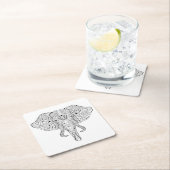 Elefant-Kopf-Gekritzel-Skizze Rechteckiger Pappuntersetzer (Vor Ort)