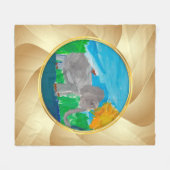 Elefant "Kunst von Kindern" Fleecedecke (Vorderseite (Horizontal))