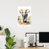 Elefant Kunstdruck Poster Afrika Wand Dekoration (Heimbüro)