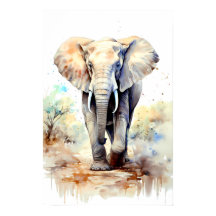 Elefant Kunstdruck Poster Afrika Wand Dekoration