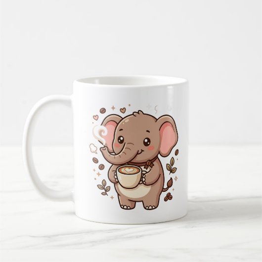 Elefant Latte Herz Kaffeetasse (Links)