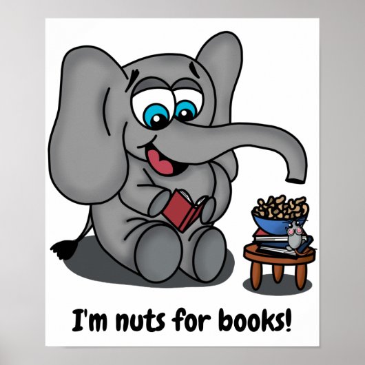 Elefant lesen: Ich bin Nackte für Bücher Poster (Vorne)