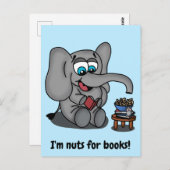 Elefant lesen: Ich bin Nackte für Bücher Postkarte (Vorne/Hinten)