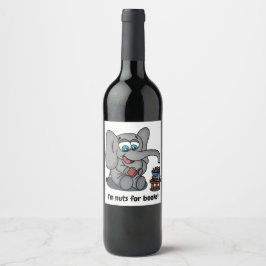 Elefant lesen: Ich bin Nackte für Bücher Weinetikett