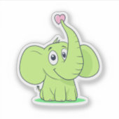 Elefant-Liebe Aufkleber (Vorderseite)