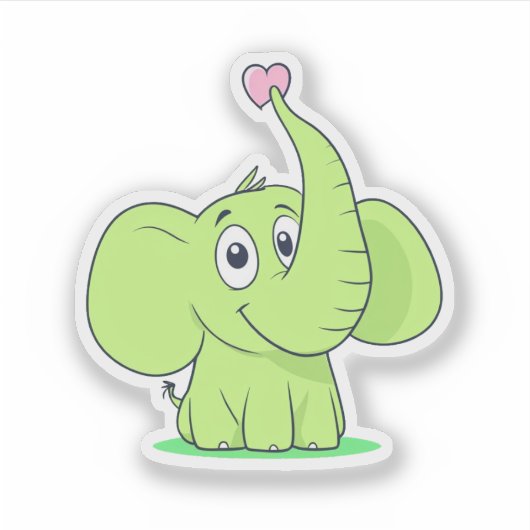 Elefant-Liebe Aufkleber (Vorderseite)