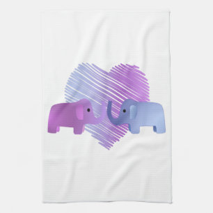 Elefant-Liebe Geschirrtuch