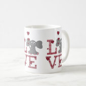 Elefant-Liebe Kaffeetasse (VorderseiteRechts)