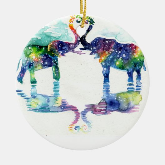 Elefant Liebe Keramik Ornament (Vorne)
