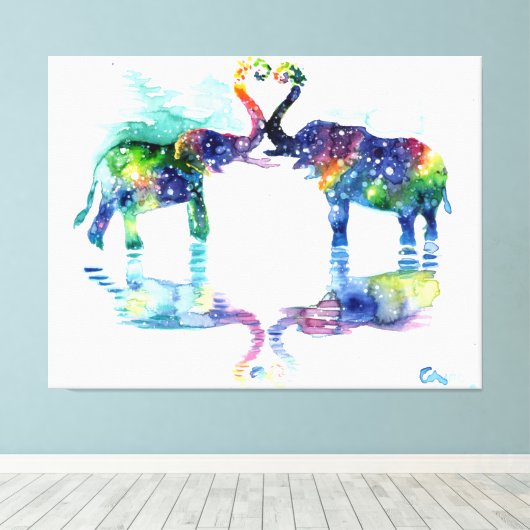 Elefant Liebe Leinwanddruck (Insitu (Holzboden))