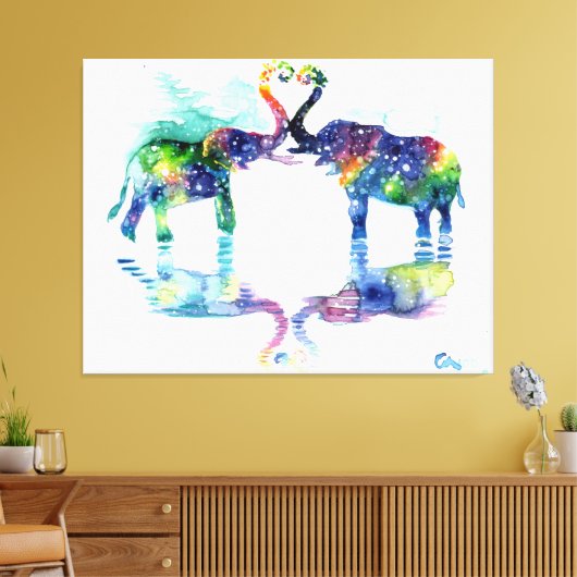 Elefant Liebe Leinwanddruck (Insitu (Wohnzimmer))