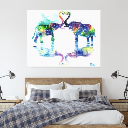 Elefant Liebe Leinwanddruck (Insitu (Schlafzimmer))