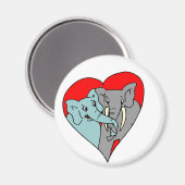 Elefant-Liebe Magnet (Vorderseite/Rückseite)
