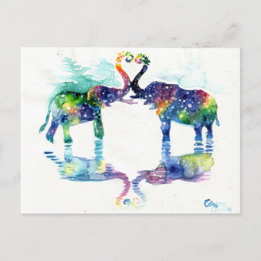 Elefant Liebe Postkarte (Vorderseite)