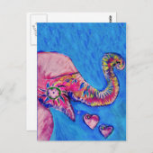 Elefant Liebe Postkarte (Vorne/Hinten)