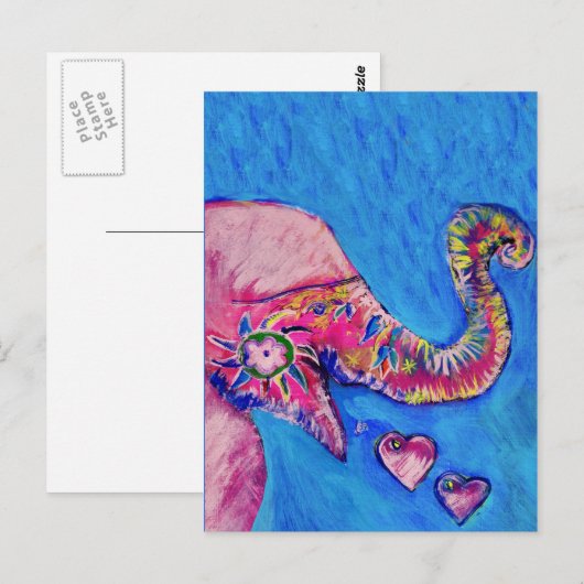 Elefant Liebe Postkarte (Vorne/Hinten)
