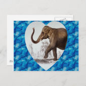 Elefant-Liebe Postkarte (Vorne/Hinten)