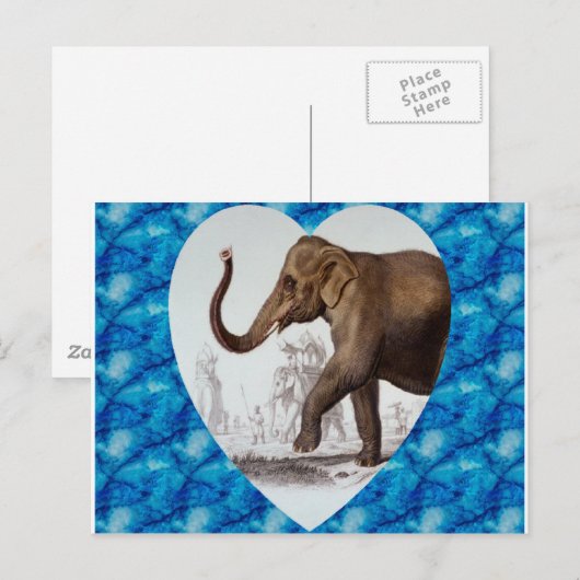 Elefant-Liebe Postkarte (Vorne/Hinten)