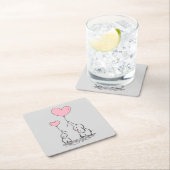 Elefant-Liebe Rechteckiger Pappuntersetzer (Vor Ort)