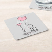 Elefant-Liebe Rechteckiger Pappuntersetzer (angewinkelt)