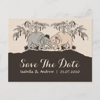 Elefant Liebe Save the Date Ankündigungspostkarte