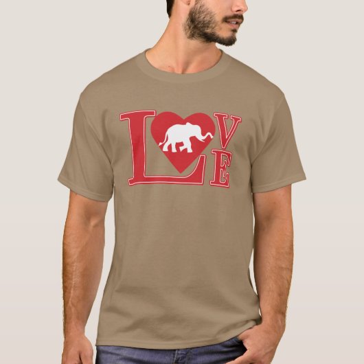Elefant-Liebe T-Shirt (Vorderseite)