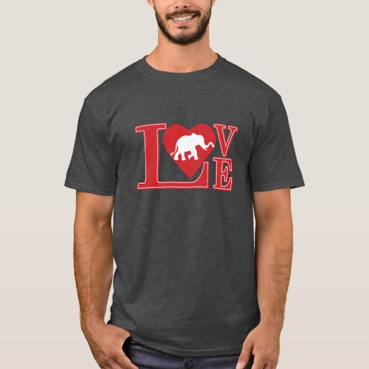 Elefant-Liebe T-Shirt (Vorderseite)