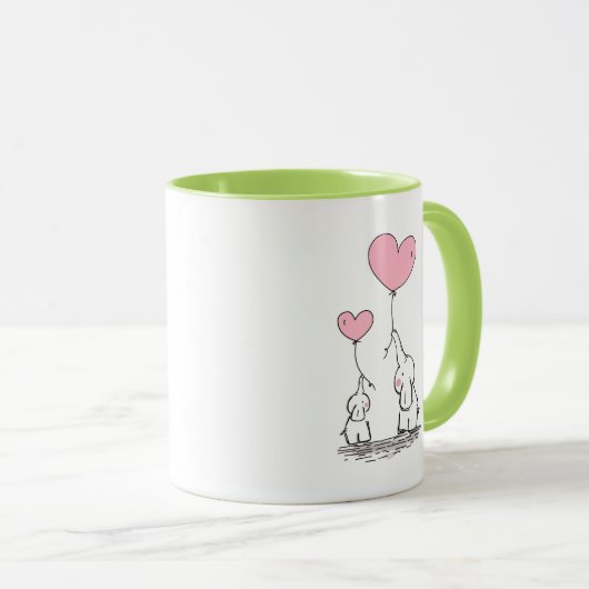 Elefant-Liebe Tasse (VorderseiteRechts)