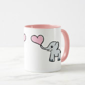 Elefant-Liebe-Tasse - Rosa Tasse (VorderseiteRechts)