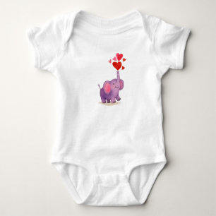 Elefant Liebesherzen Baby Strampler