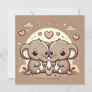 Elefant Liebeskarte Feiertagskarte