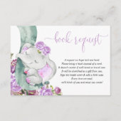 Elefant lila Blumenbuch anstelle von Karte (Vorderseite)