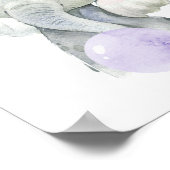 Elefant, Lila Kaugummi, geschlechtsneutral Poster (Ecke)