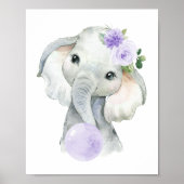 Elefant, Lila Kaugummi, geschlechtsneutral Poster (Vorne)