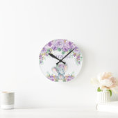 Elefant-lila Runde Wanduhr (Zuhause)