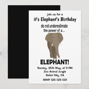 Elefant Lustig Süßer Elefant Geburtstag Einladung