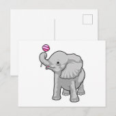 Elefant-Lutscher Postkarte (Vorne/Hinten)