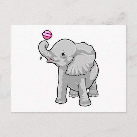 Elefant-Lutscher Postkarte (Vorderseite)