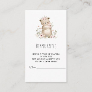 Elefant Mädchen Baby Shower Windel-Raffle-Karte Begleitkarte