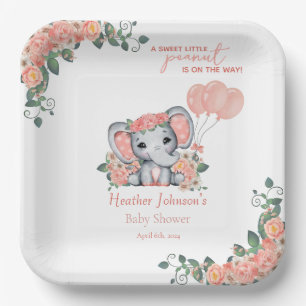 Elefant Mädchen Babyparty Pappteller
