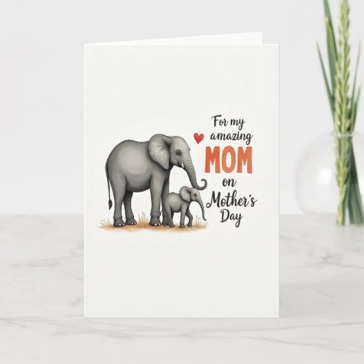 Elefant-Mama-Muttertagskarte Karte (Vorderseite)