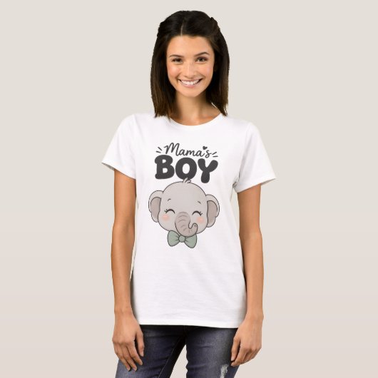 Elefant Mama's Boy T-Shirt (Vorne ganz)