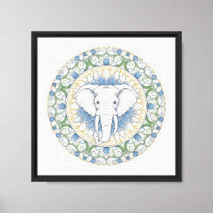 Elefant-Mandala-Wandkunst Leinwanddruck