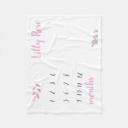 Elefant-Meilenstein-Decke Fleecedecke (Vorderseite)