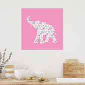 Elefant mit Aquarellmuster niedlich Poster (Küche)
