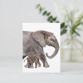 Elefant mit Baby Elephant Postkarte (Stehend Vorderseite)