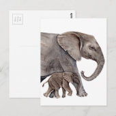 Elefant mit Baby Elephant Postkarte (Vorne/Hinten)