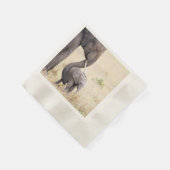 Elefant mit Baby-Foto Serviette (Ecke)