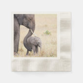 Elefant mit Baby-Foto Serviette (Vorderseite)